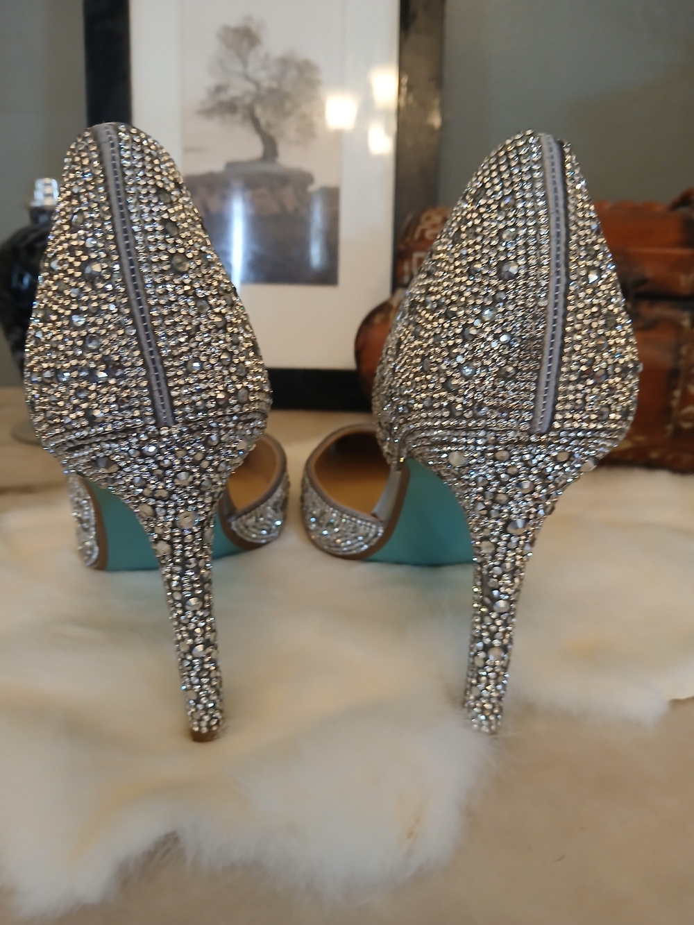 Betsey Johnson "Shary" Glass Crystals Shoes 11 - Picture 4 of 8